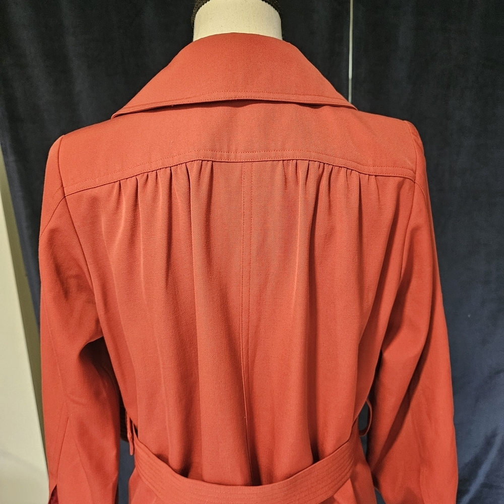 Yves Saint Laurent Coral Long Sleeve Dress with Belt - Picture 4 of 14